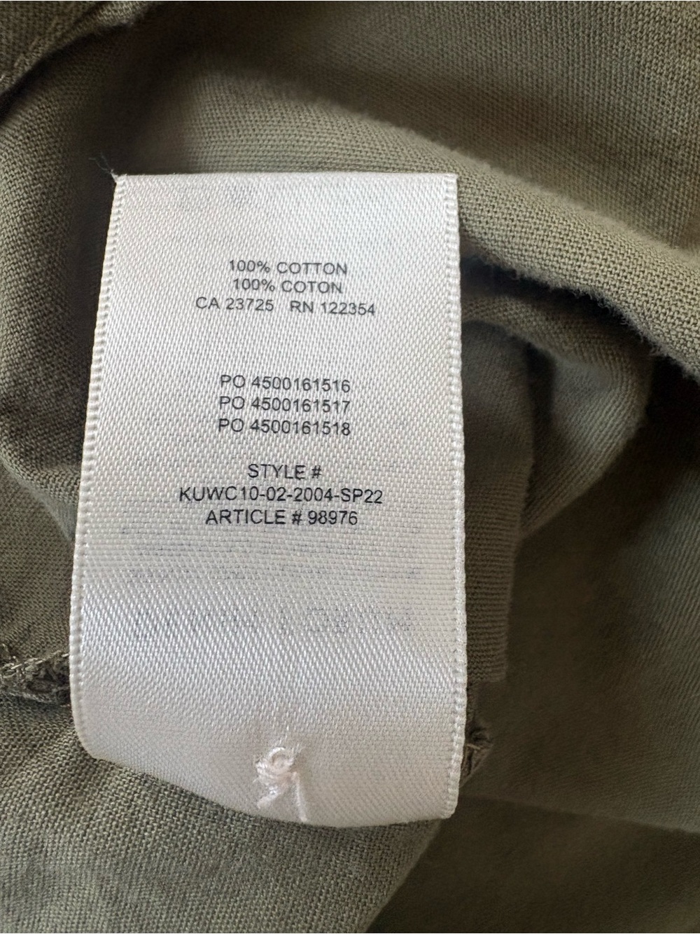Aritzia Denim Forum Jane Shirt | Size Medium | Khaki Green | 100% Cotton - Picture 7 of 7